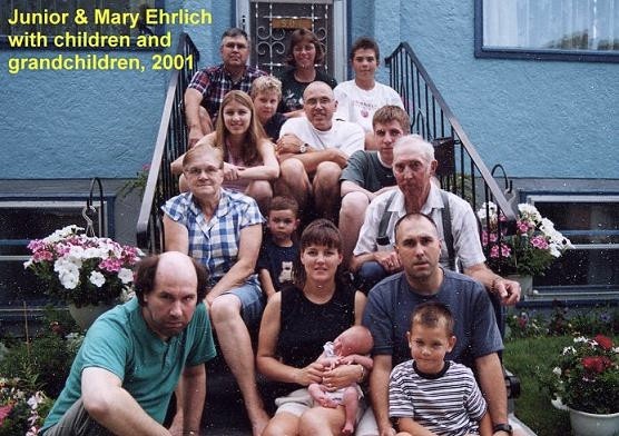 junior, mary ehrlich with sons and grandsons, 2001.jpg